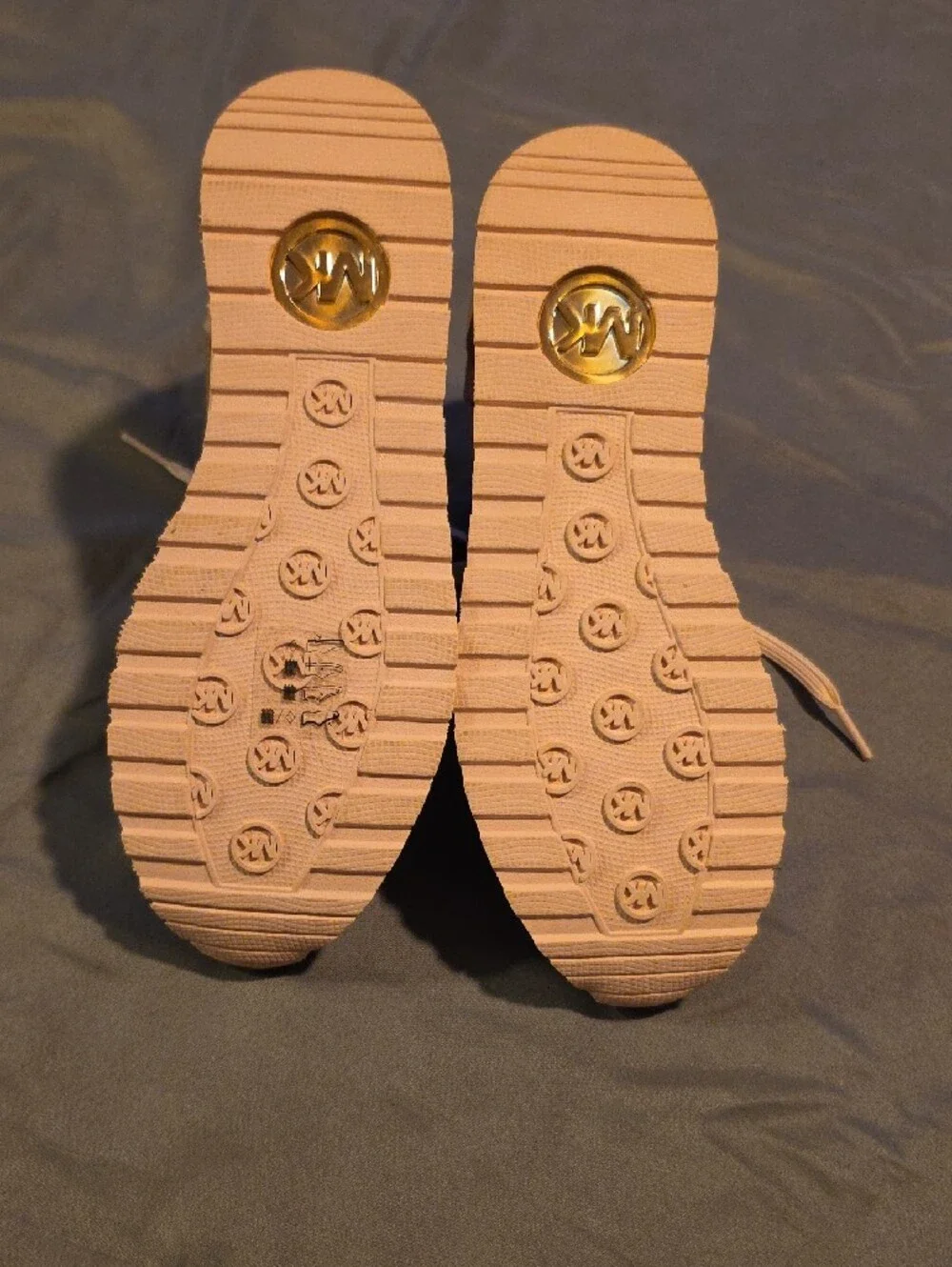 Michael Kors Pink and Gold Logo Accent Sneakers